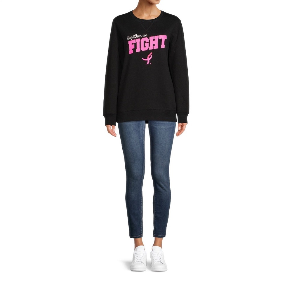 Susan G Komen Womens Sweatshirt In Black  Size Small 4-6 Fleece Lined New